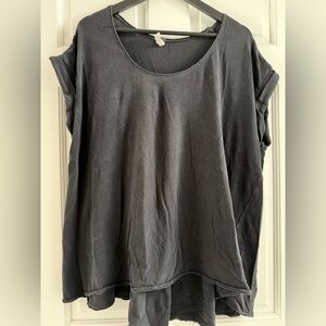 We The Free Black Short Sleeve Scoop Neck Tee